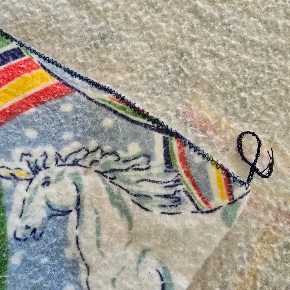 VintageUnicorn‎ Rainbow Fleece Blanket Blue Twin Large Throw 86x72